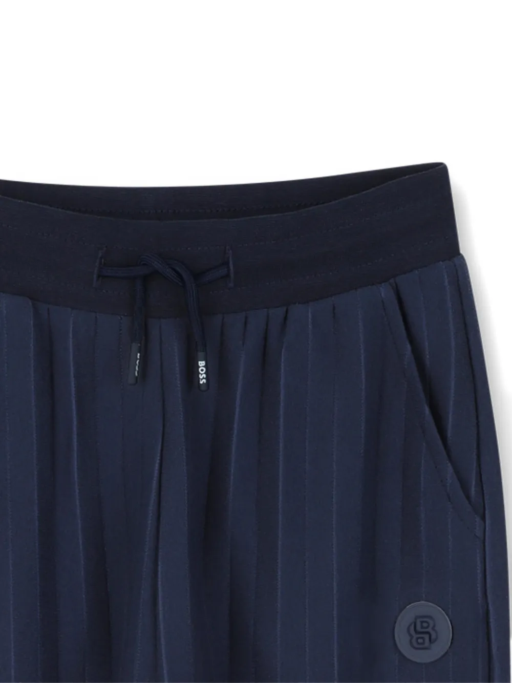 BOSS Kidswear Gestreepte trainingsbroek Blauw