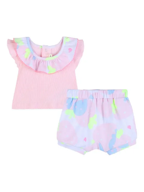Billieblush ruffled strawberry-print shorts set 