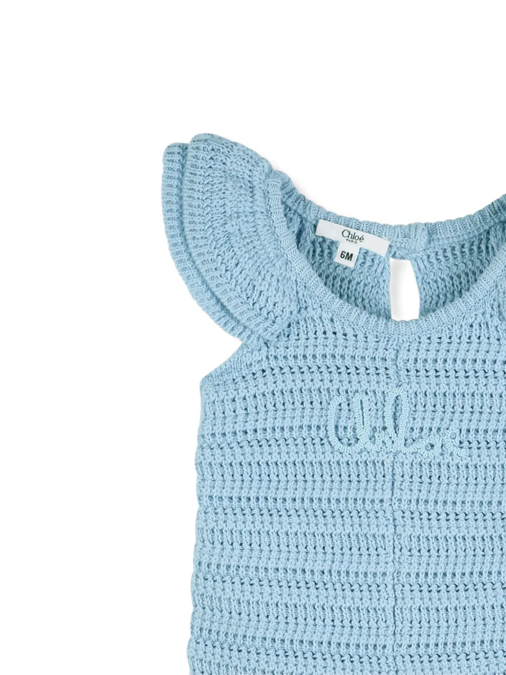  Chloé Kids Ruffled Playsuit - Blue 