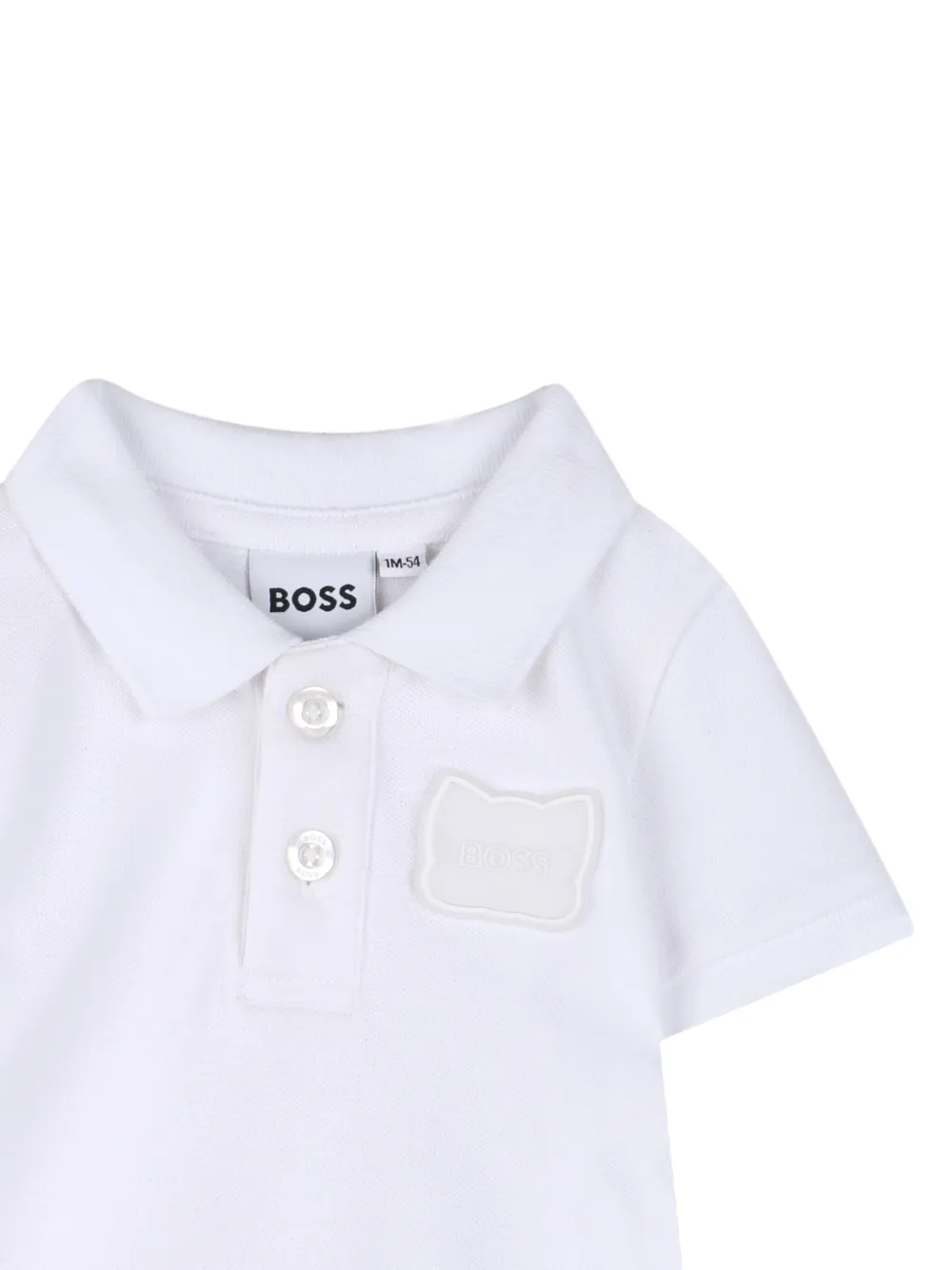  Boss Kidswear Buttoned Patch Polo Shirt - White 