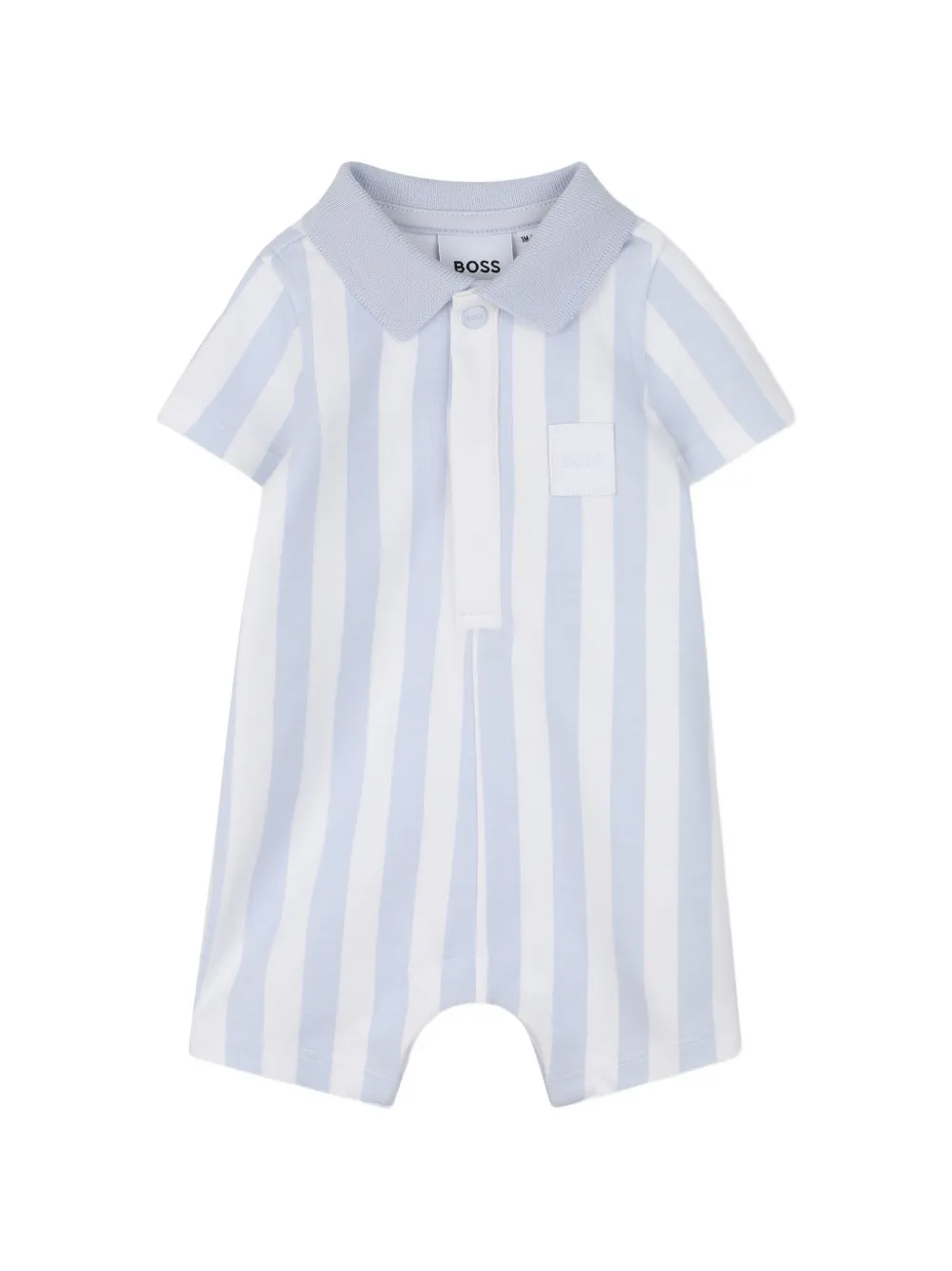 BOSS Kidswear striped collared swimsuit - Blu