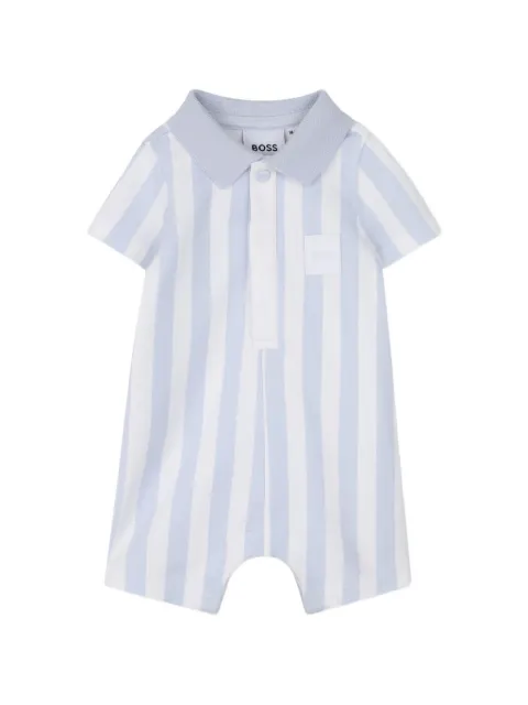BOSS Kidswear striped collared swimsuit