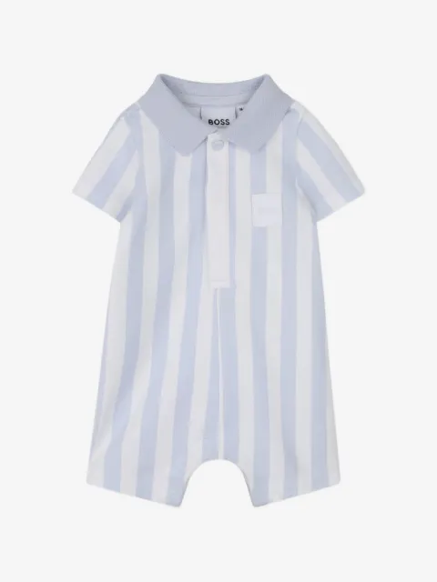 BOSS Kidswear striped collared swimsuit