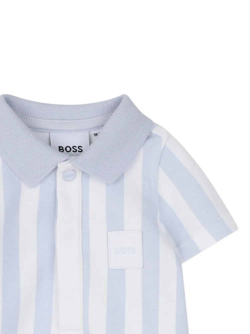 BOSS Kidswear Gestreept badpak met kraag Blauw
