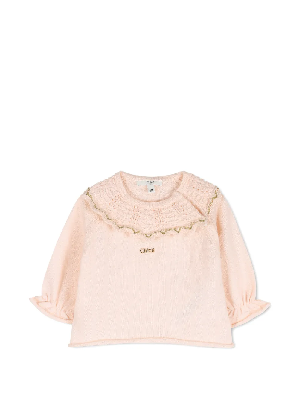  Chloé Kids Crochet Ruffled Set - Pink 