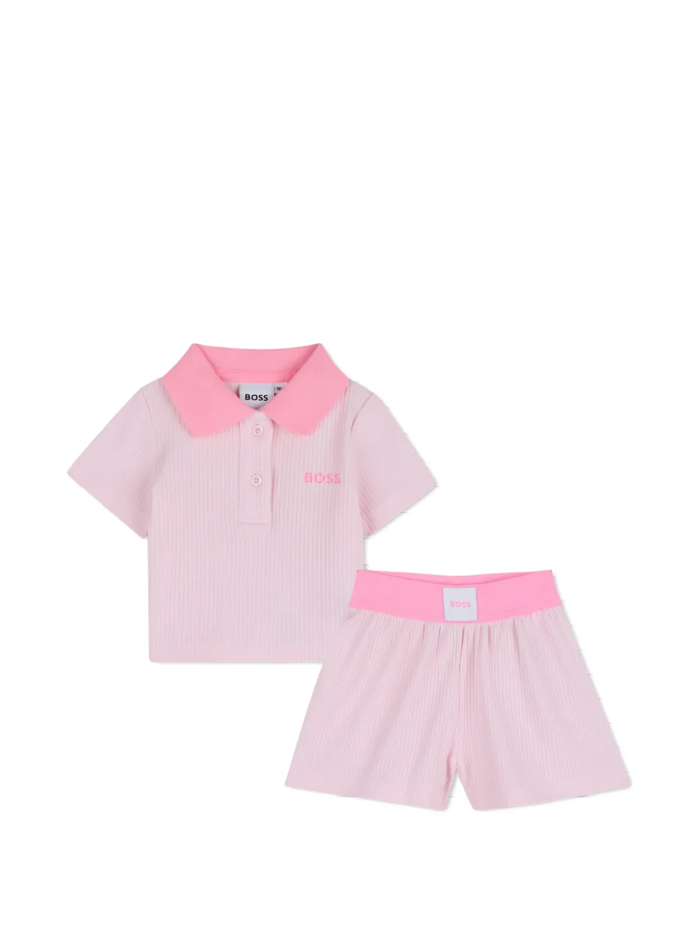 BOSS Kidswear Set con colletto a coste - Rosa
