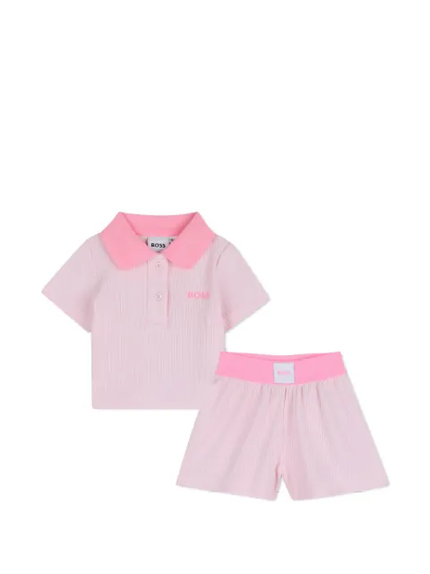 BOSS Kidswear ribbed collar cotton set