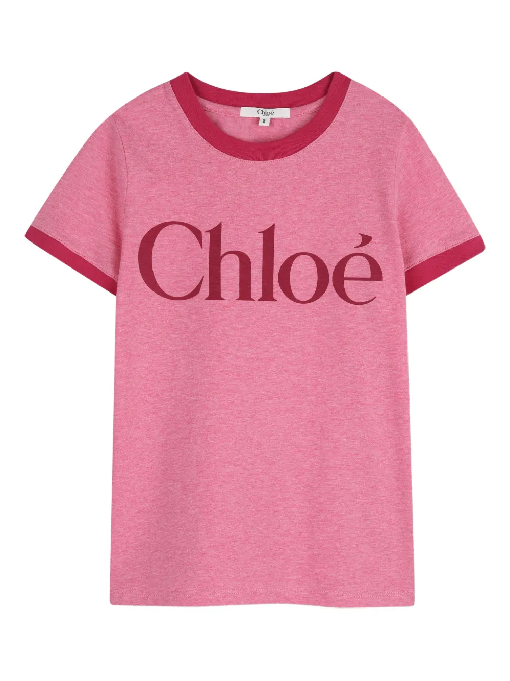 Chloé Kids T-shirt in cotone con logo - Rosa