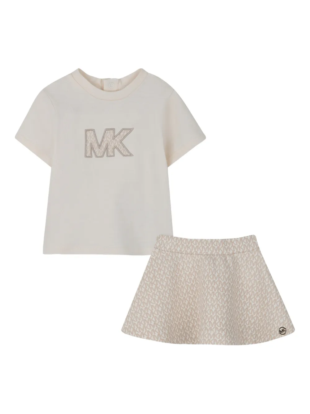 Michael Kors Kids logo-appliqué skirt set - Toni neutri