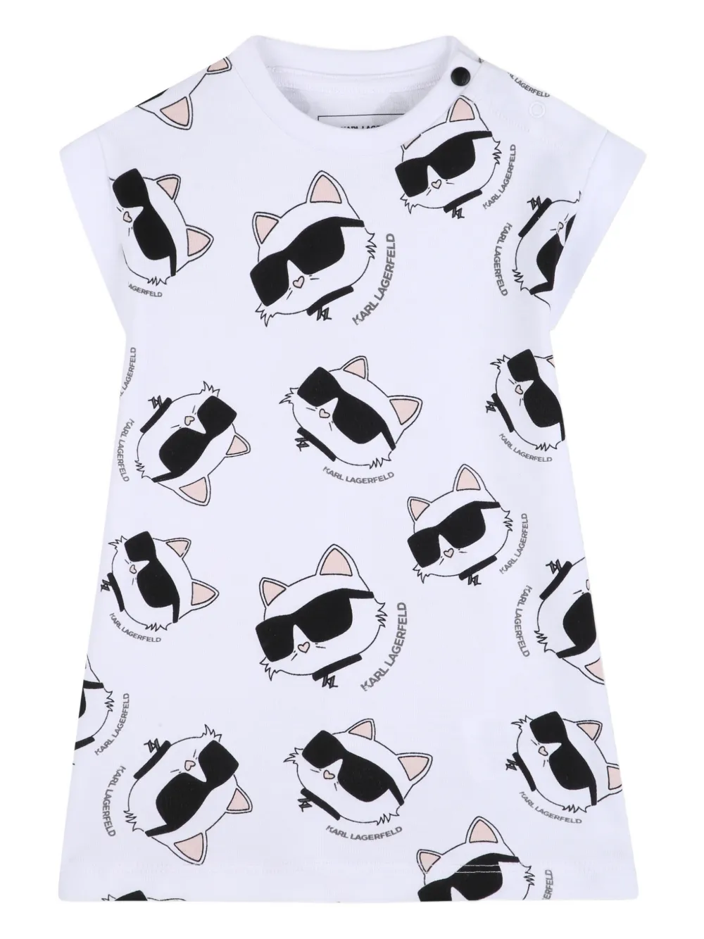 Karl Lagerfeld Kids sunglasses print dress - Bianco