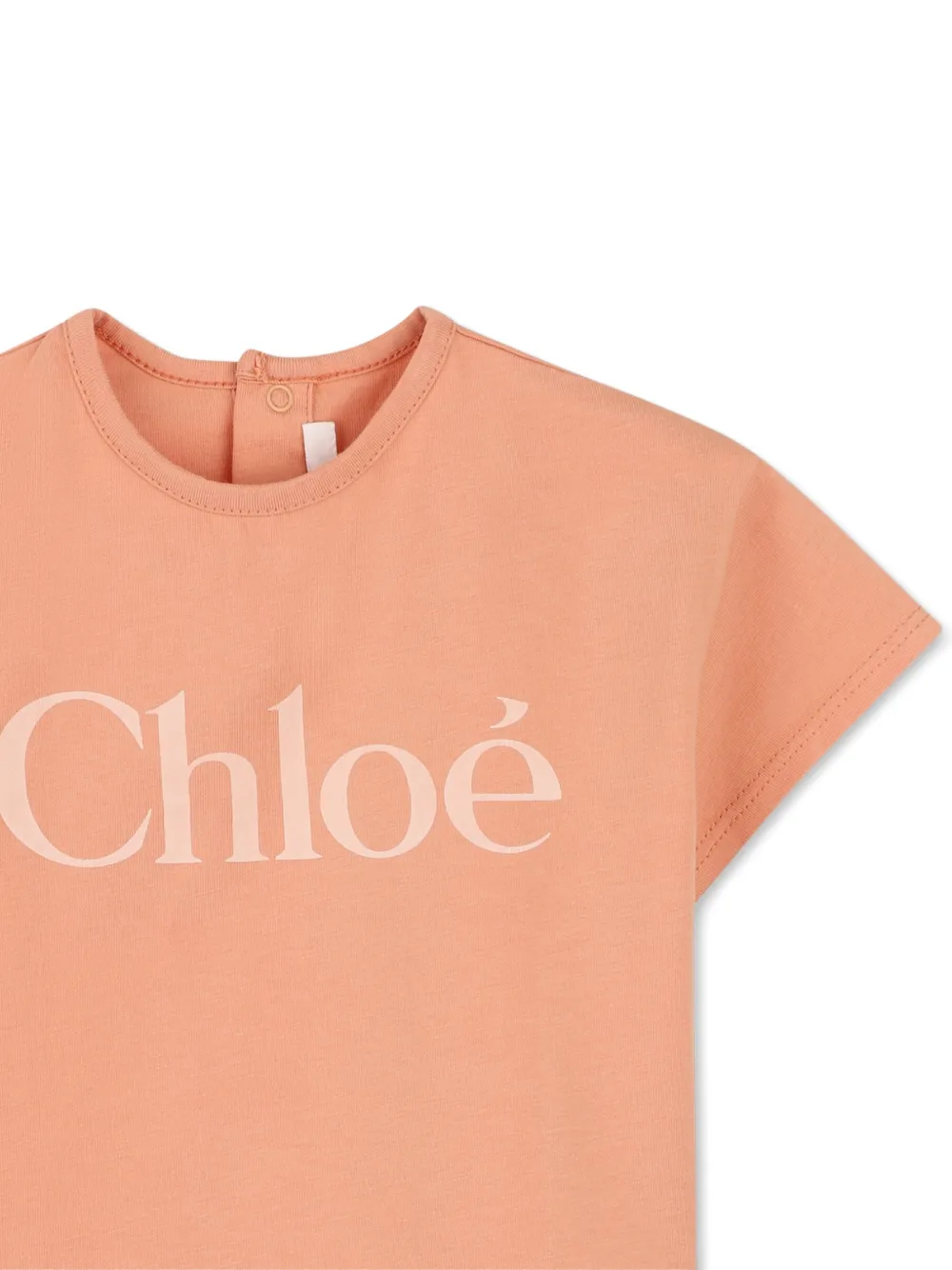 Chloé Kids T-shirt met logoprint Oranje
