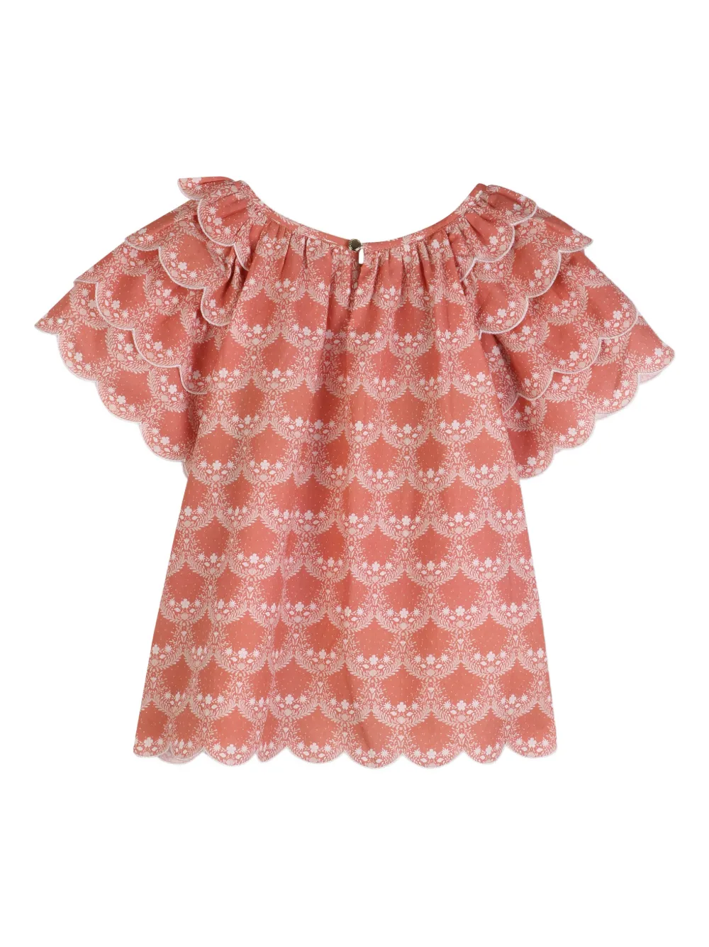 Chloé Kids Gewelfde top met ruches Oranje