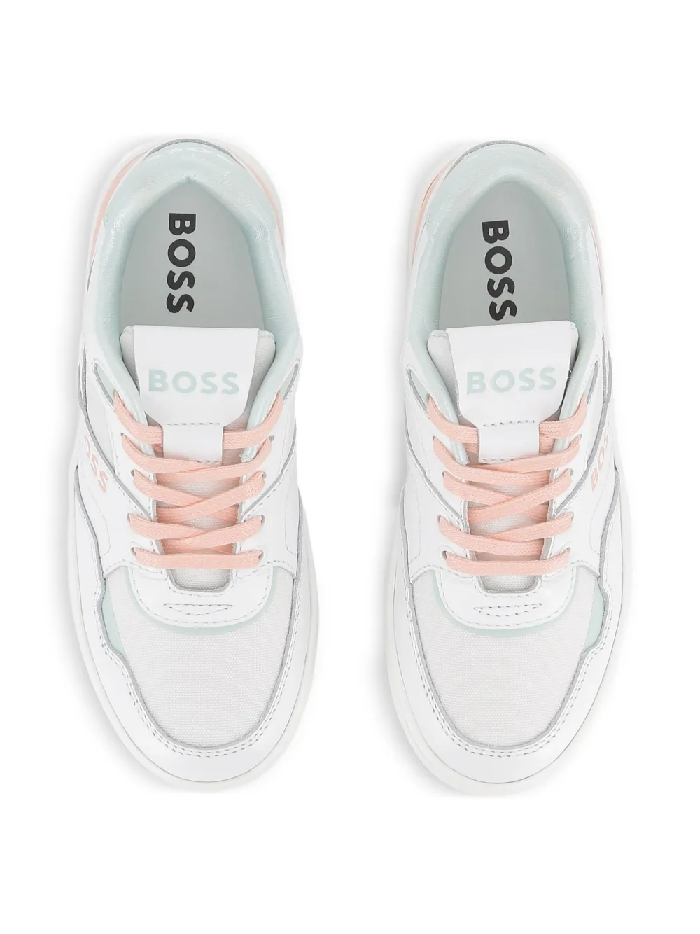 BOSS Kidswear Sneakers met logodetail Wit