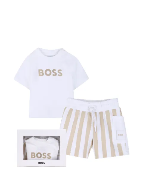 BOSS Kidswear set de shorts con rayas estampadas