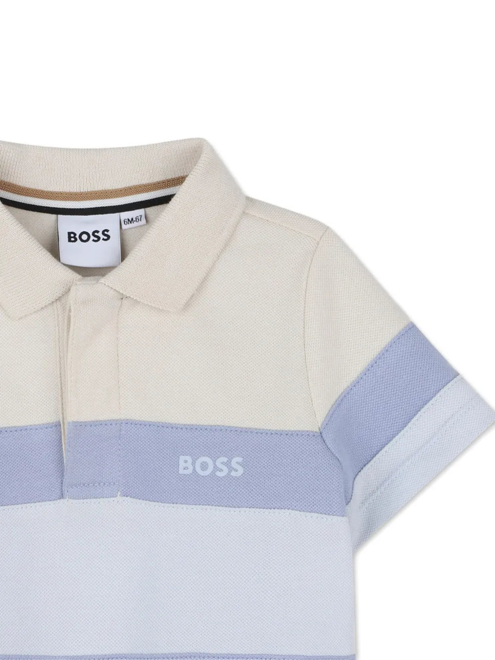 BOSS Kidswear Gestreept poloshirt Beige