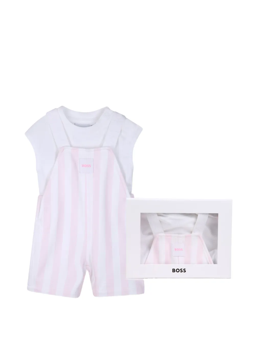 BOSS Kidswear Set neonato a righe - Bianco