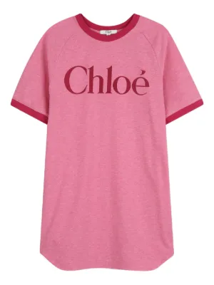 Chloé Kids logo short-sleeve dress