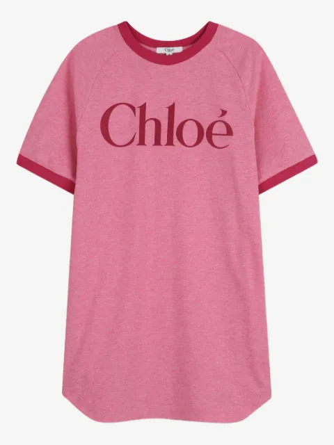 Chloé Kids logo short-sleeve dress