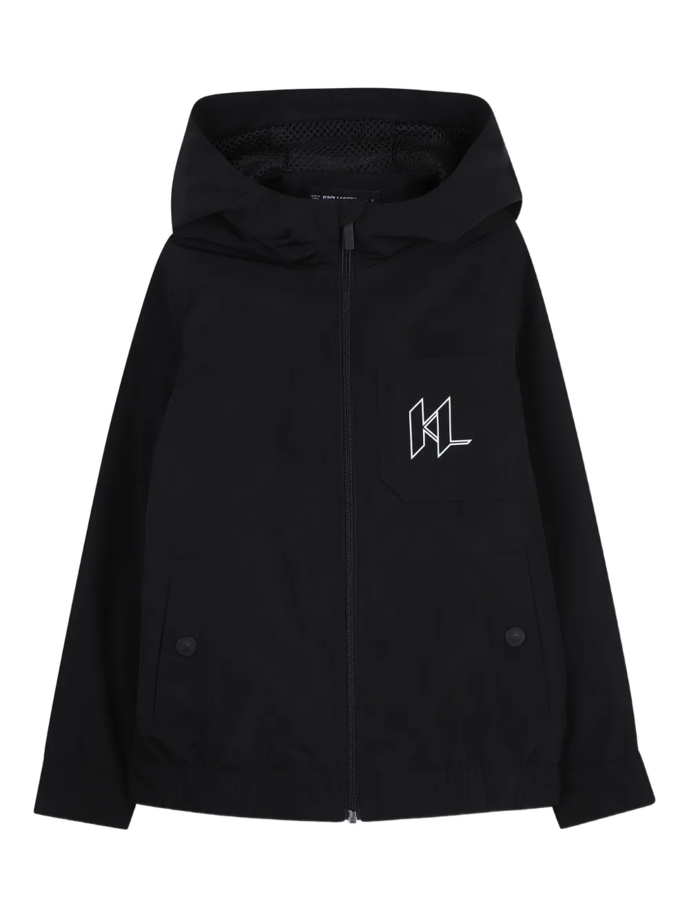 Karl Lagerfeld Kids hooded graphic-detail jacket - Nero
