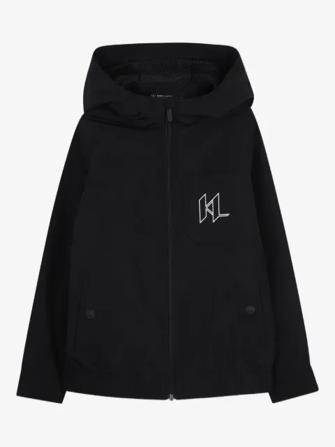 Karl Lagerfeld Kids hooded graphic-detail jacket