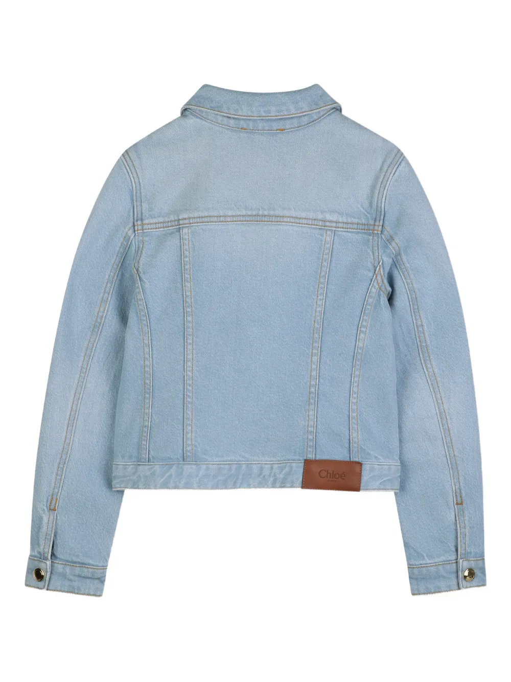  Chloé Kids Buttoned Cotton Jacket - Blue 