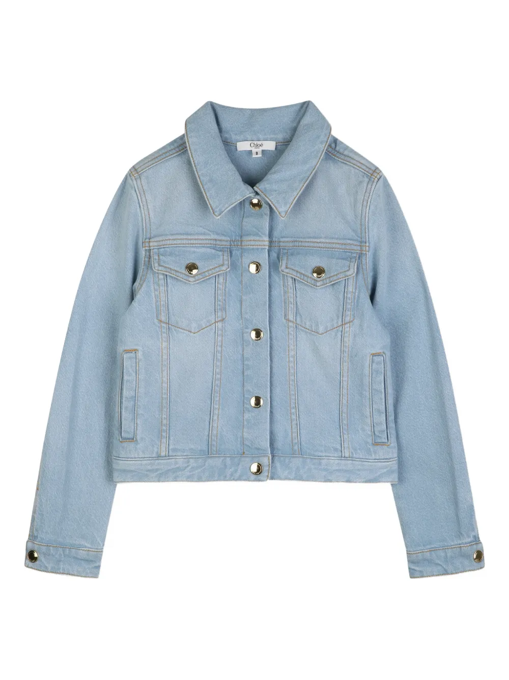 Chloé Kids Giacca con bottoni in cotone - Blu