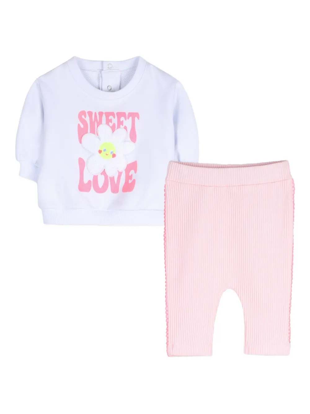 Billieblush Set pantaloni con applicazione a fiori - Bianco