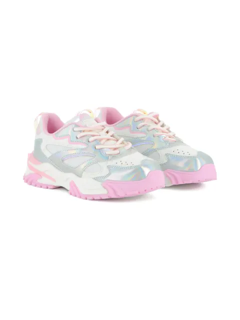 Billieblush iridescent lace-up sneakers