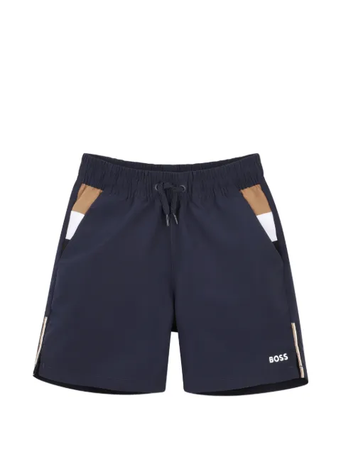 BOSS Kidswear drawstring panelled swim shorts