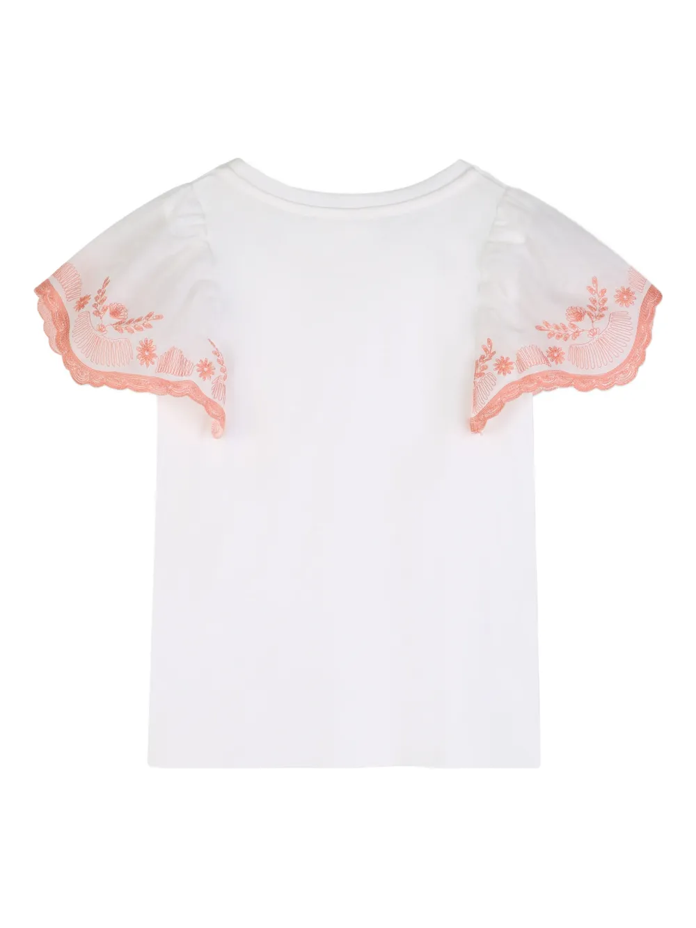 Chloé Kids T-shirt met geborduurde bloemen Wit