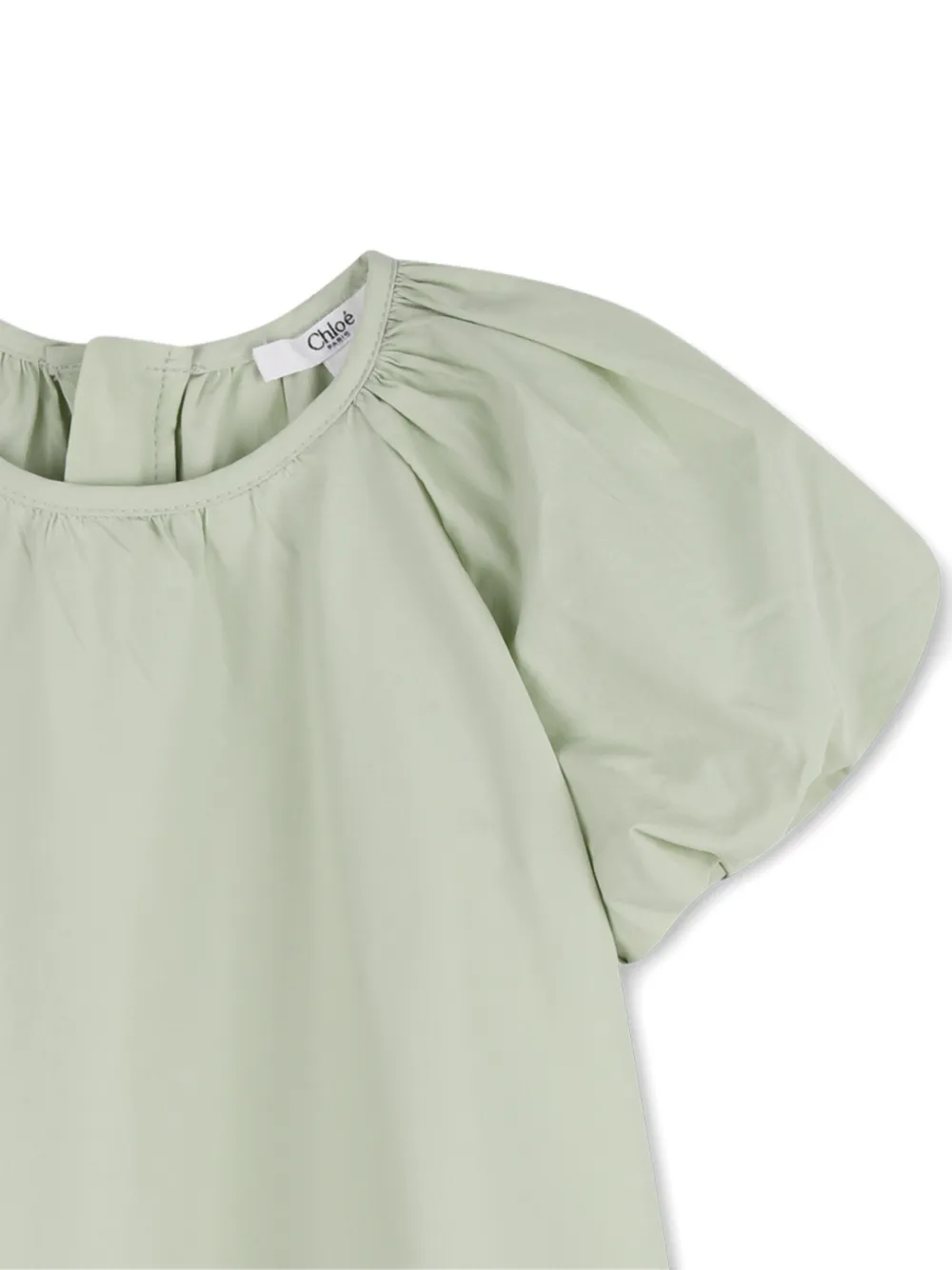  Chloé Kids Floral-embroidered Dress - Green 