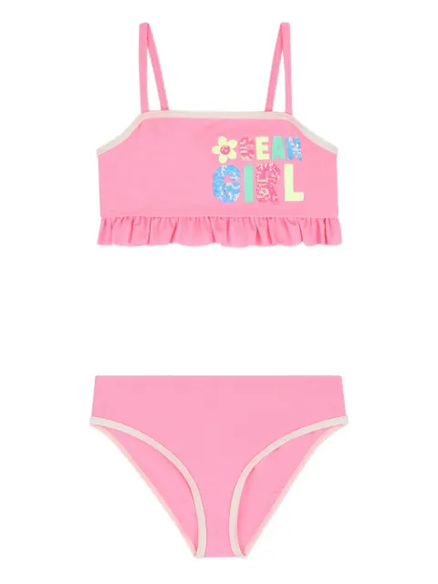 Billieblush ruffle-trim graphic-print bikini