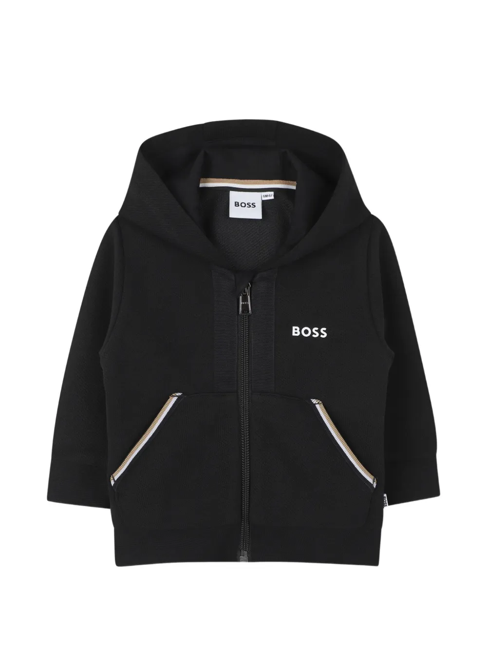 BOSS Kidswear Tuta sportiva con motivo a righe - Nero
