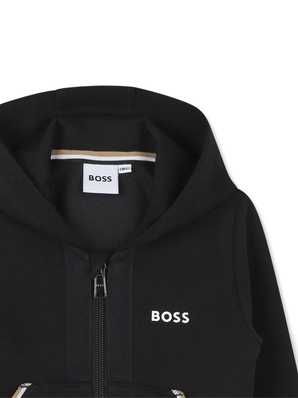 BOSS Kidswear Trainingspak met gestreept detail Zwart