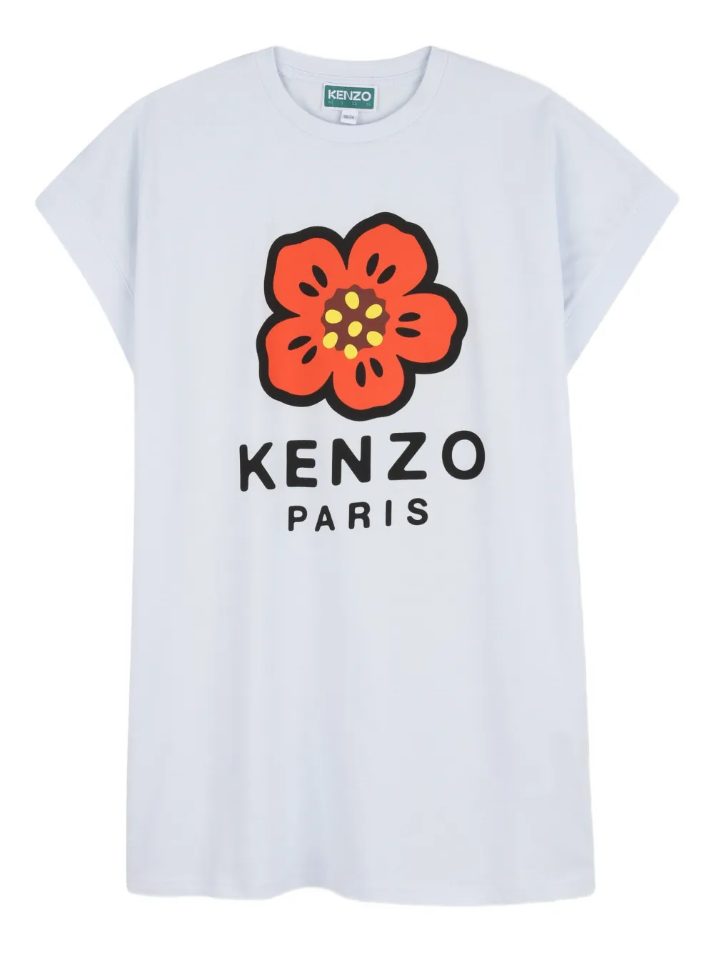 Kenzo Kids Abito Boke Flower con logo - Blu