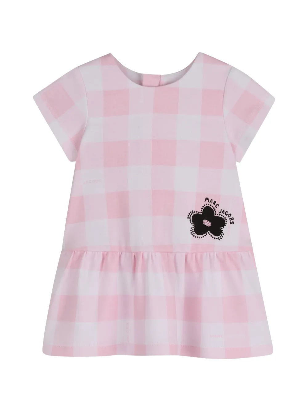 Marc Jacobs Babies' Check Flower-print Dress In Pink