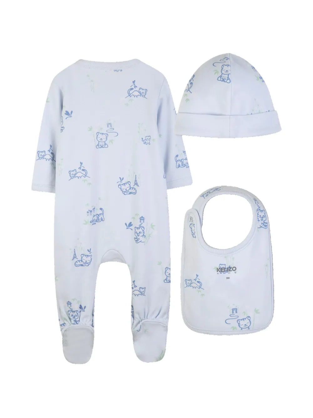  Kenzo Kids Printed Babygrow Set - Blue 