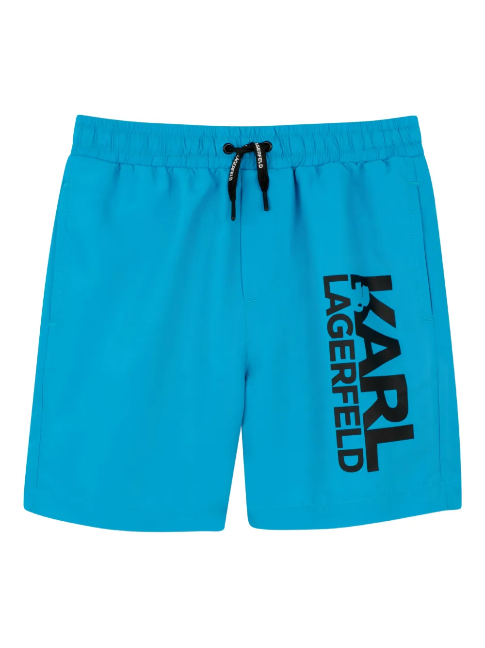 Karl Lagerfeld Kids logo-print drawstring swim shorts - Blu