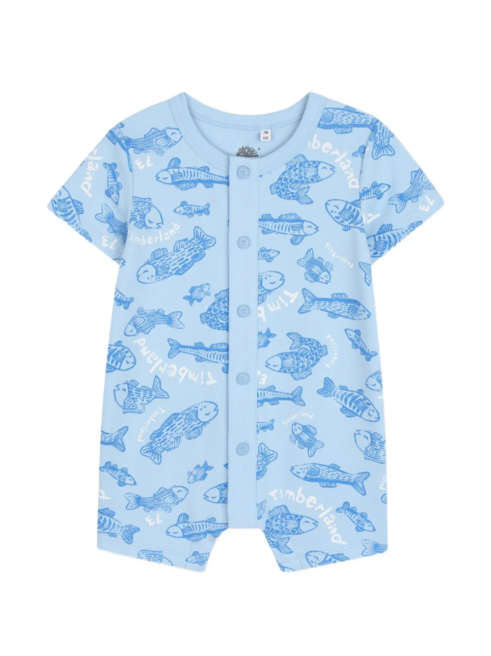 Timberland Kids fish-print rompers - Blu