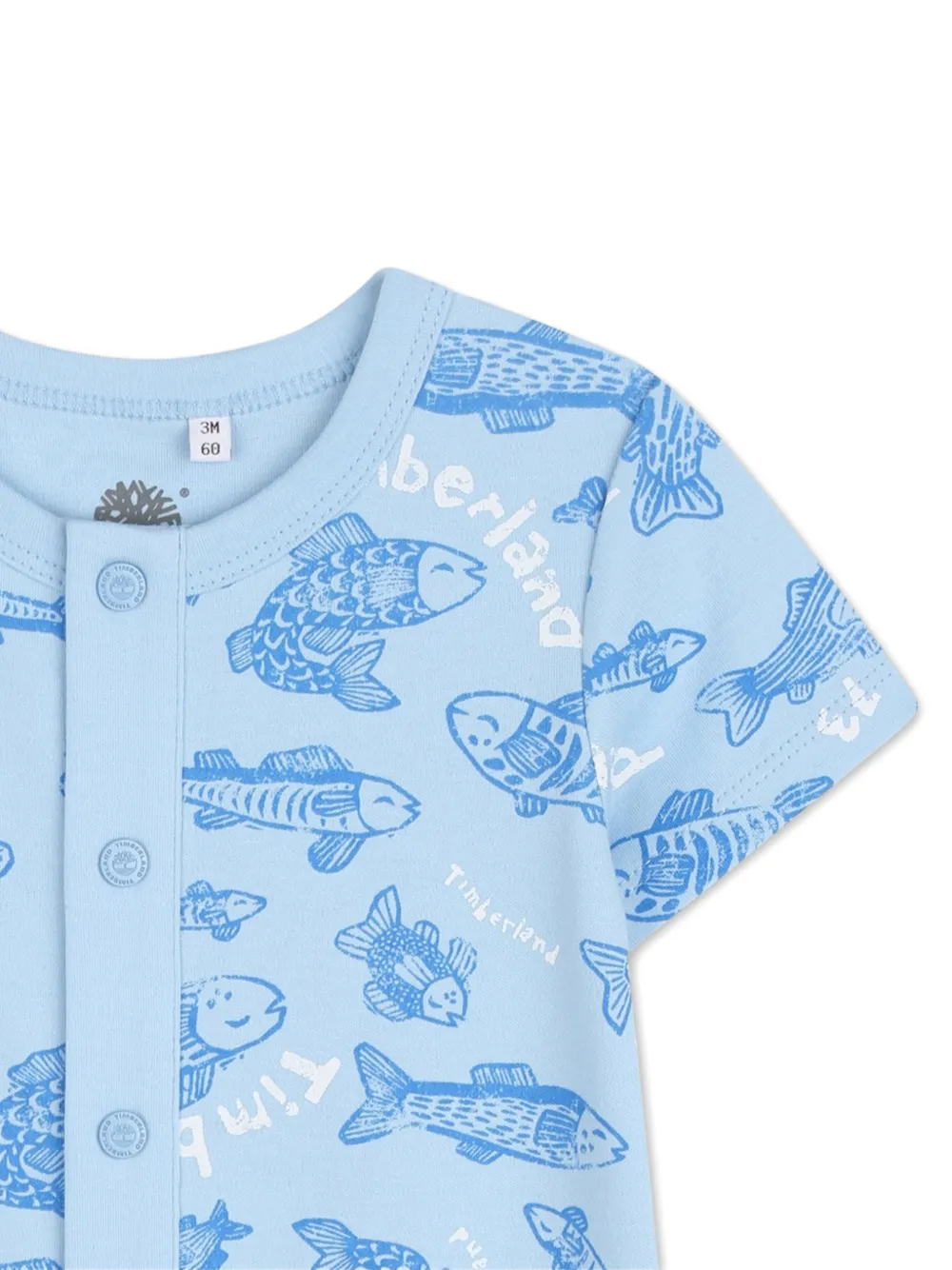  Timberland Kids Fish-print Rompers - Blue 