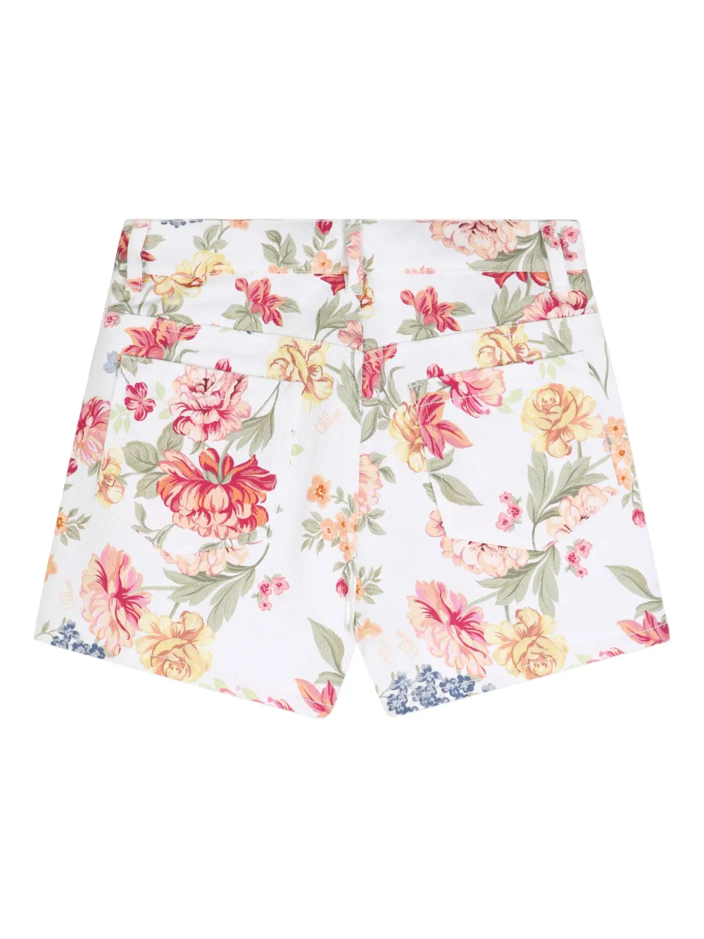  Chloé Kids Floral Charm Shorts - White 