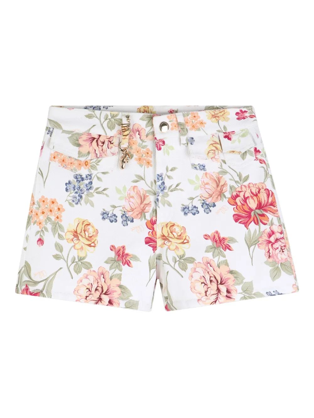 Chloé Kids Shorts con ciondolo a fiori - Bianco