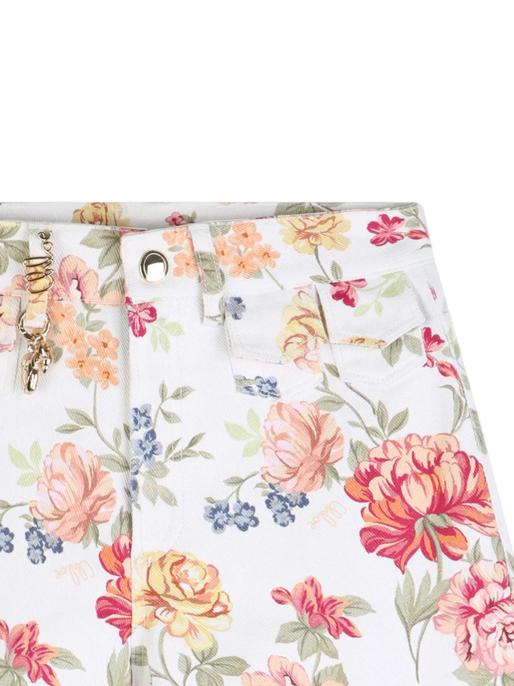  Chloé Kids Floral Charm Shorts - White 