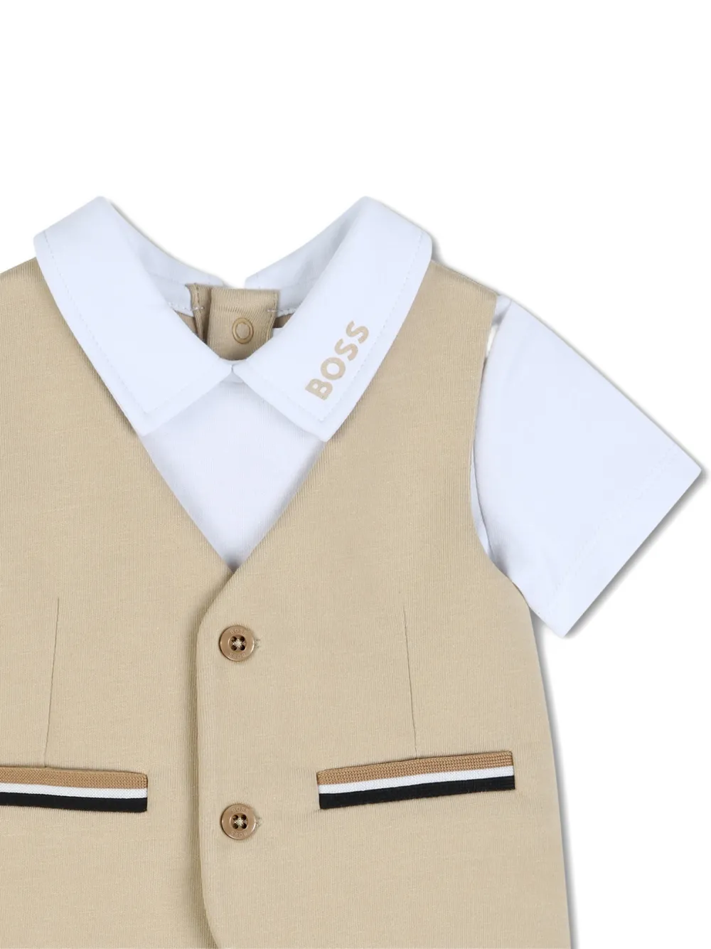  Boss Kidswear Pocket Button Swimsuit - Neutrals 
