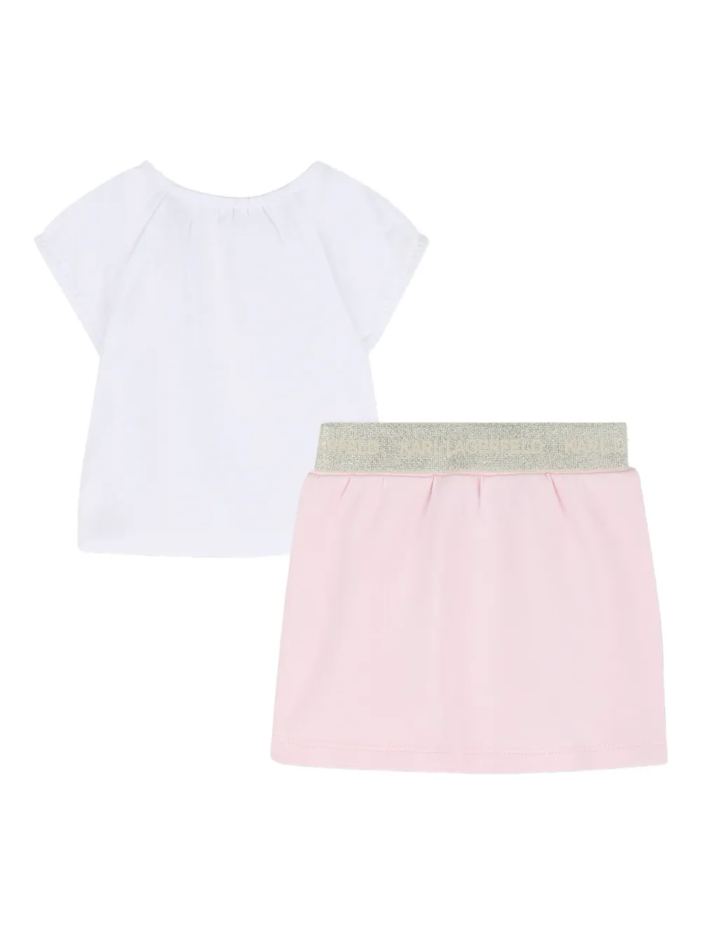 Karl Lagerfeld Kids Ikon Choupette rok set met logoband - Roze