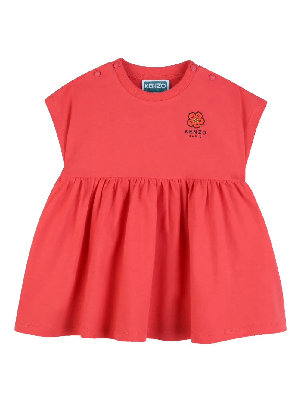 Kenzo Kids flower ruffled dress - Rosso