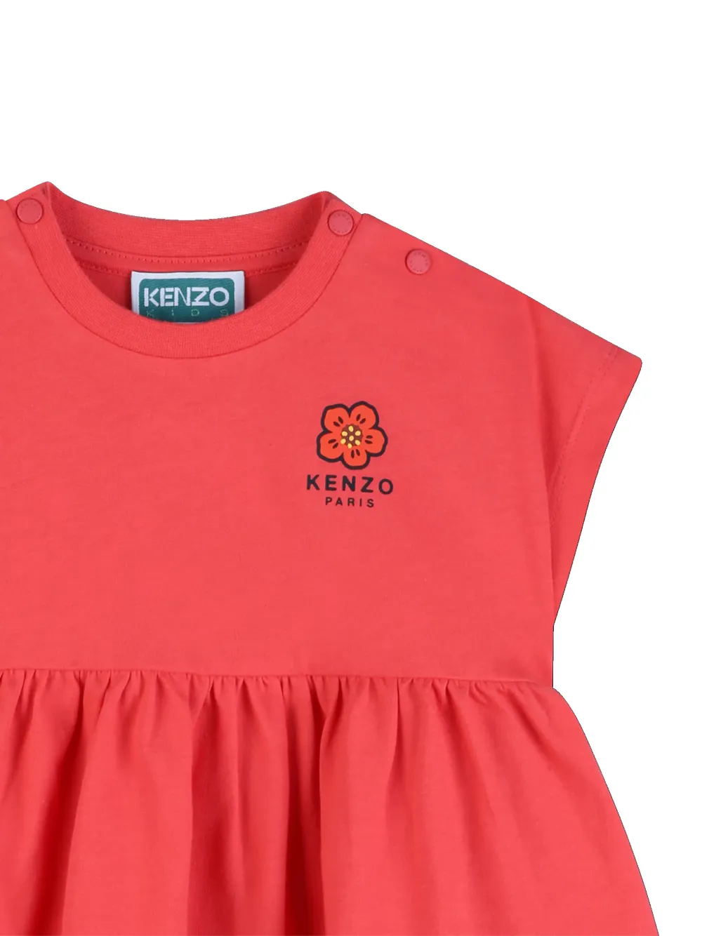 Kenzo Kids Flower jurk met ruches Rood