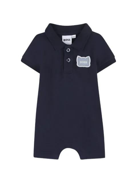 BOSS Kidswear polo collar patch rompers