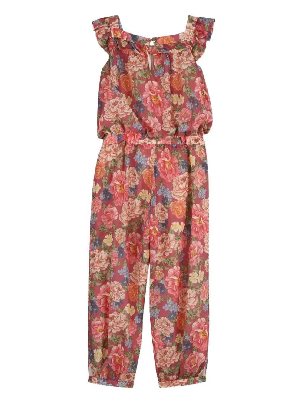Chloé Kids Playsuit met ruches en bloemenprint Rood