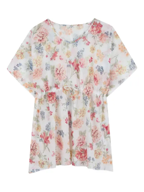 Chloé Kids floral-print tie-waist dress